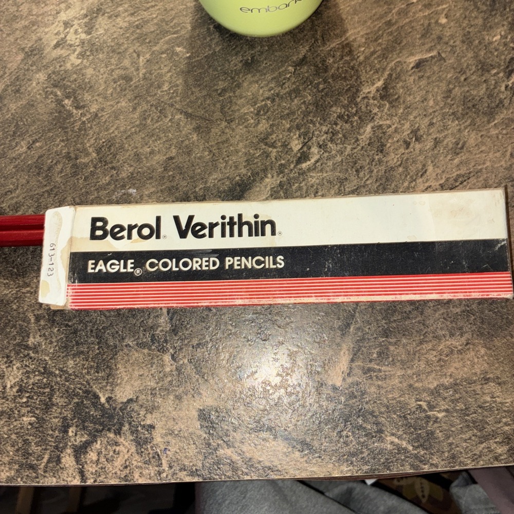 Box of 12 Berol Verithin Carmine Red 2745 Pencils Eagle Colored